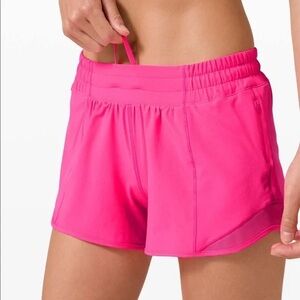 Lululemon Hotty Hot High-Rise Lined Short 4” Sonic Pink (Size 8)